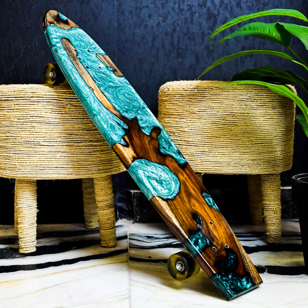 Live Edge Epoxy River Skateboard