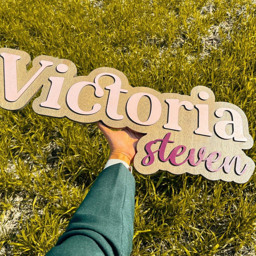 Large Wood Name Sign