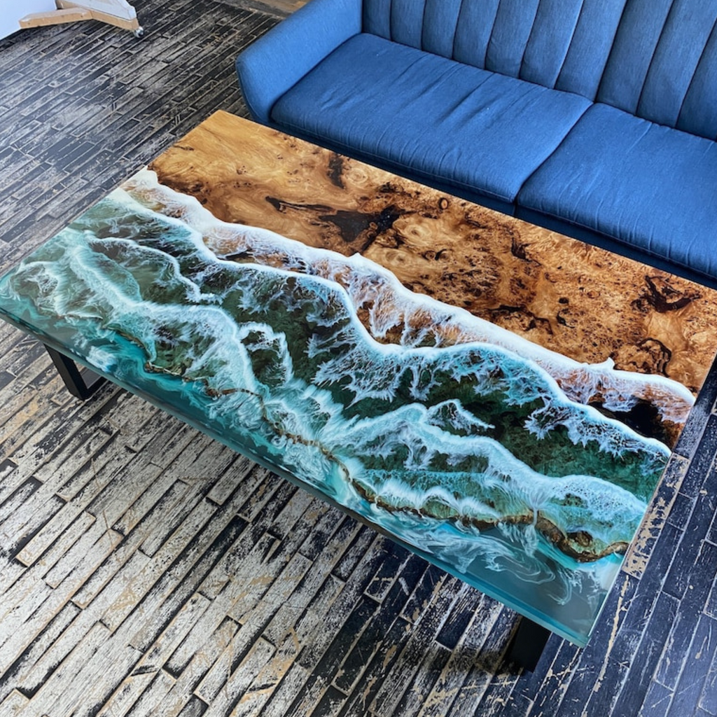 Live Edge Epoxy Ocean Table