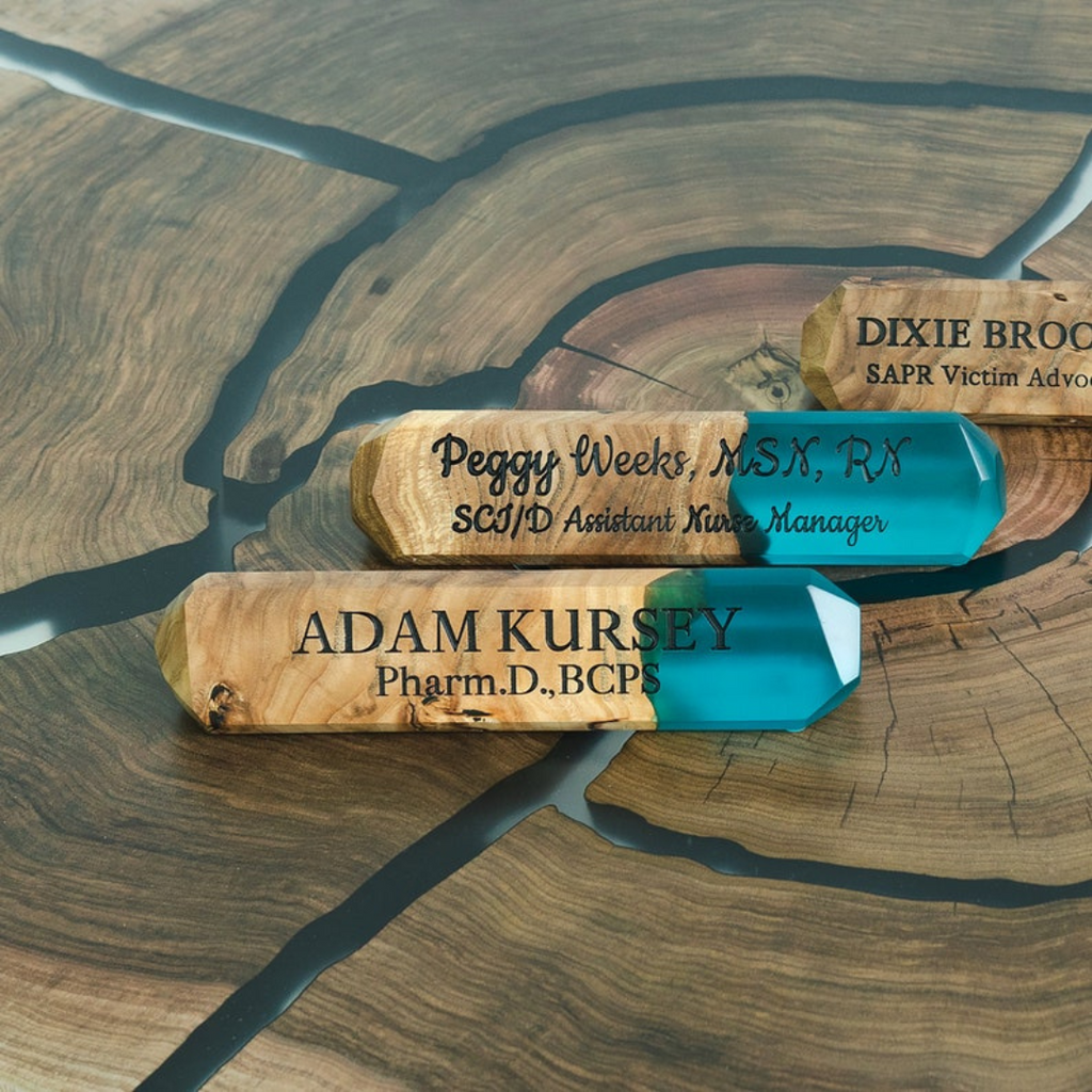 Epoxy Wood Desk Name Plate