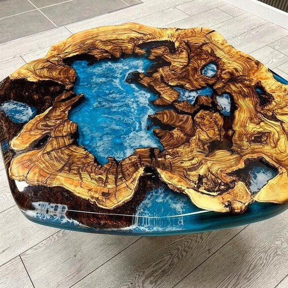 Live Edge Epoxy Wooden Coffee Table