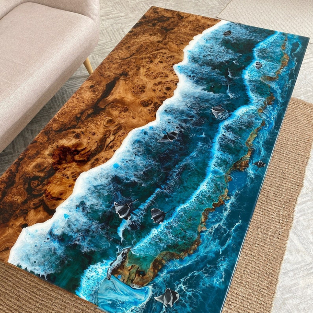 Ocean Epoxy Wooden Table